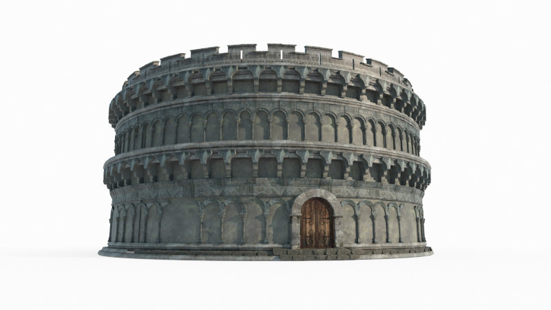 Circular arena of ancient architecture 3D Модель .c4d .max .obj .3ds .fbx .stl .blend 