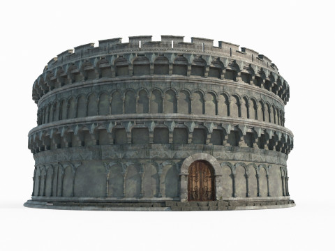 Circular arena of ancient architecture 3D Model