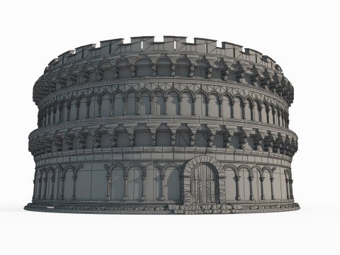 Circular arena of ancient architecture 3D Модель