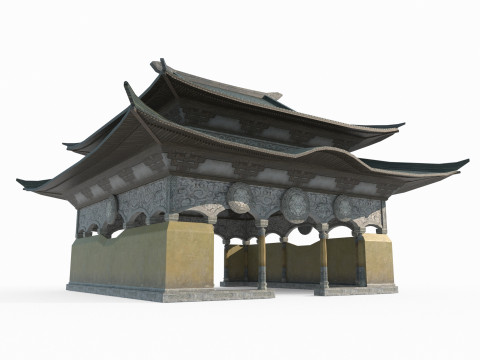 Asian Ancient Architecture Temples Modelo 3D