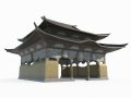 Asian Ancient Architecture Temples 3D Модель
