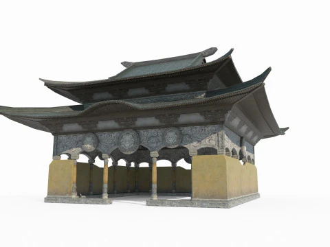Asian Ancient Architecture Temples 3D Model