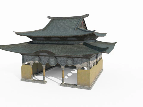 Asian Ancient Architecture Temples 3D Model