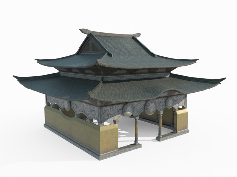 Asian Ancient Architecture Temples Modèle 3D