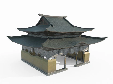 Asian Ancient Architecture Temples 3D Model