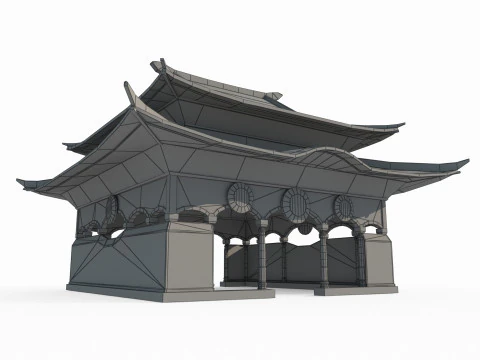 Asian Ancient Architecture Temples 3D Model