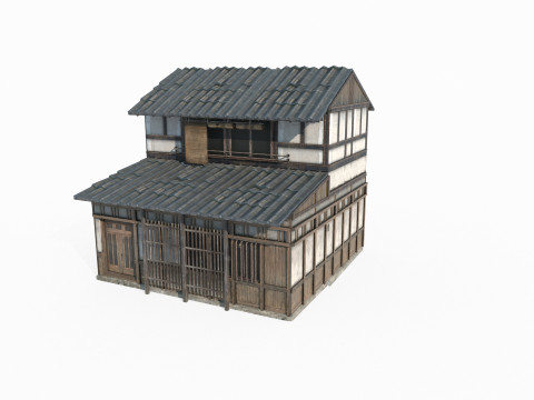 Asian ancient architecture and residential buildings 3D Model