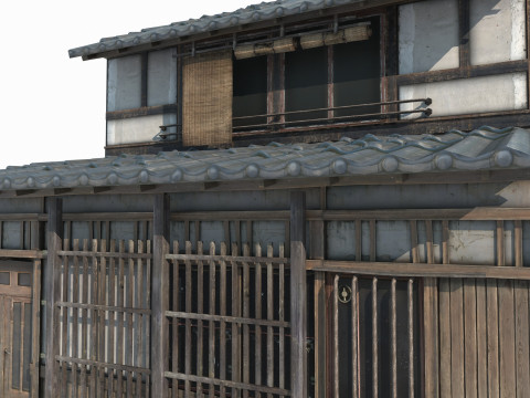 Asian ancient architecture and residential buildings 3D Model