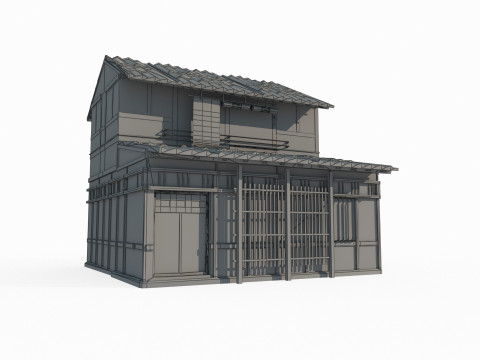 Asian ancient architecture and residential buildings 3D Model