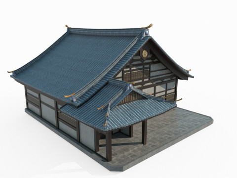 Asian ancient architectural houses Modelo 3D
