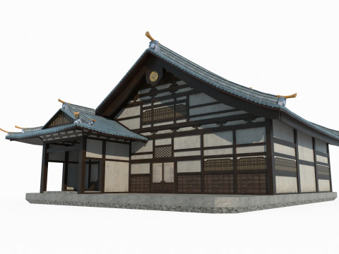 Asian ancient architectural houses Modelo 3D