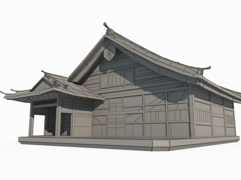 Asian ancient architectural houses Modelo 3D
