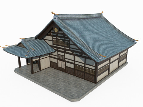 Asian ancient architectural houses Modelo 3D