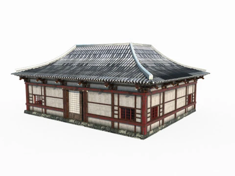 Asian ancient architecture tile house 3D Model
