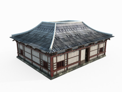 Asian ancient architecture tile house 3D 模型