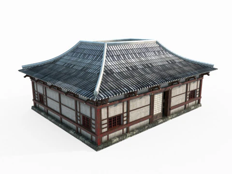 Asian ancient architecture tile house 3D Model