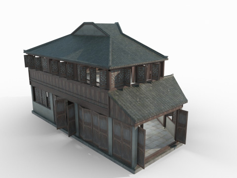 Asian Ancient Architecture Inn 3D 模型