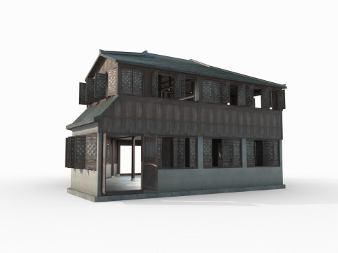 Asian Ancient Architecture Inn 3D 模型