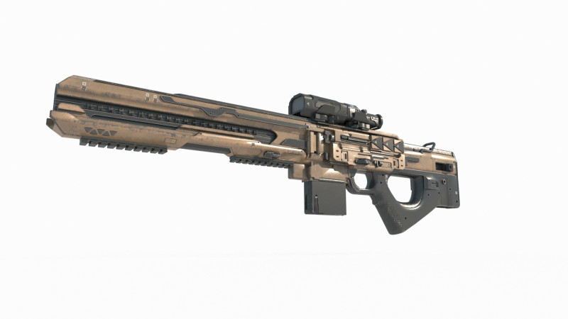 Future sci-fi weapon continuous firing rifle 3Dモデル .c4d .max .obj .3ds .fbx .stl .blend 
