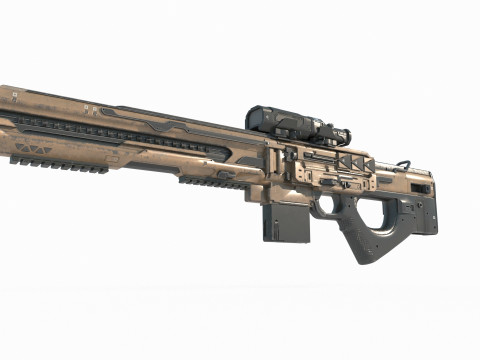 Future sci-fi weapon continuous firing rifle 3D Model