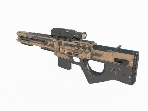 Future sci-fi weapon continuous firing rifle 3Dモデル