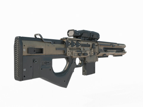 Future sci-fi weapon continuous firing rifle 3Dモデル