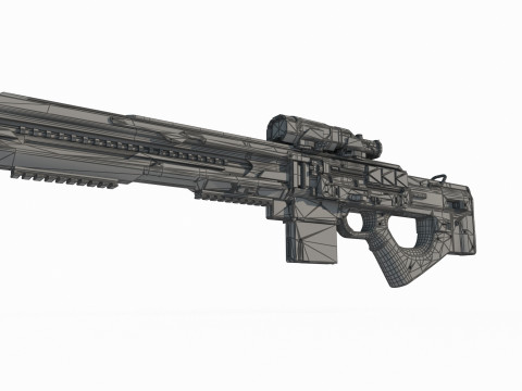 Future sci-fi weapon continuous firing rifle 3Dモデル