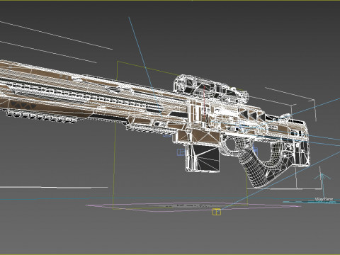 Future sci-fi weapon continuous firing rifle 3Dモデル