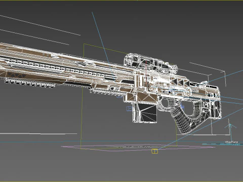 Fucile a fuoco continuo con arma fantascientifica del futuro Modello 3D
