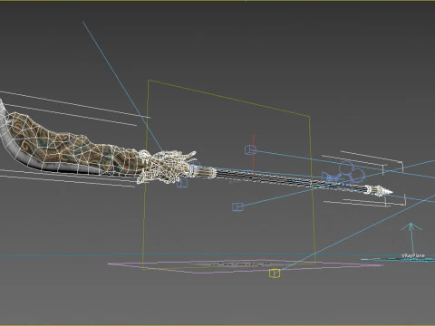 Senjata Asia kuno adalah pedang lebar Model 3D