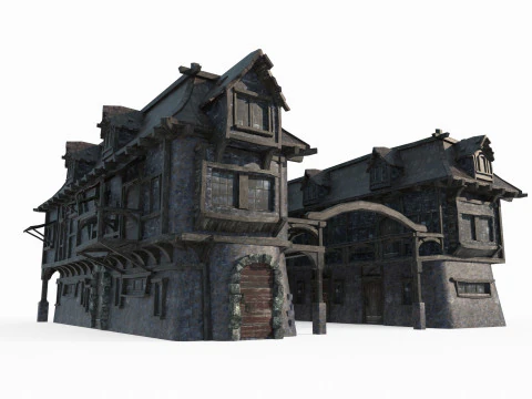 Medieval Architecture Hotel 3D Model