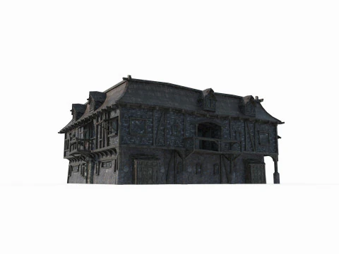 Medieval Architecture Hotel 3D Model