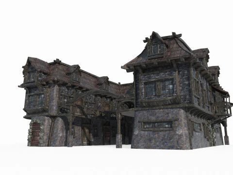 Medieval Architecture Hotel 3D Model