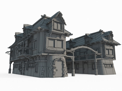 Medieval Architecture Hotel Modelo 3D