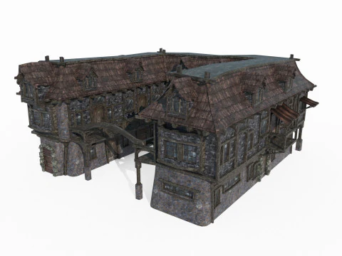 Medieval Architecture Hotel 3D Model