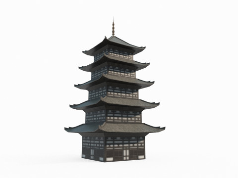 Asian ancient architecture tower 3D Modell