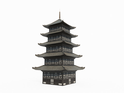 Asian ancient architecture tower 3D 模型