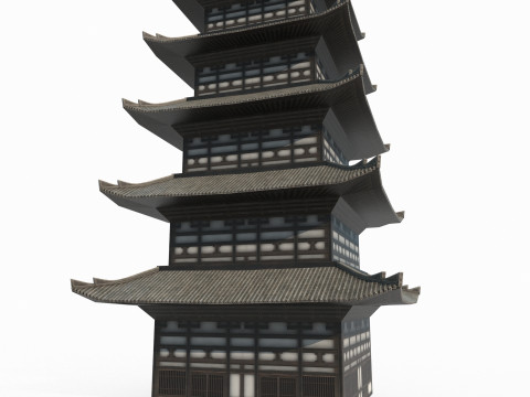 Asian ancient architecture tower 3D 模型