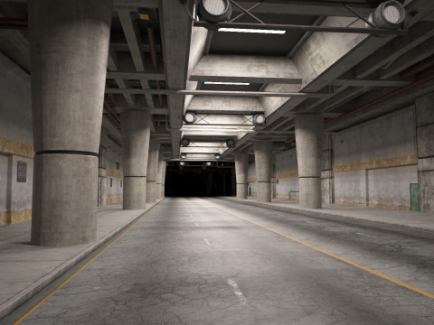 Modern architectural highway tunnels Modèle 3D