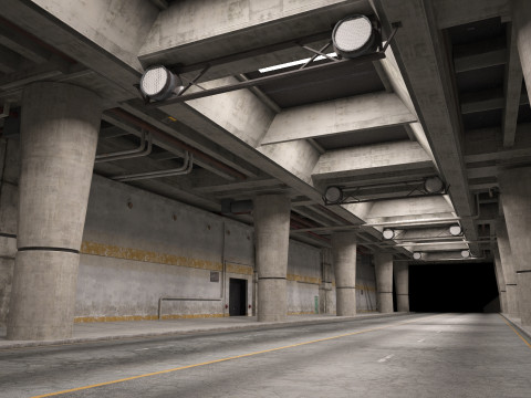 Modern architectural highway tunnels Modelo 3D