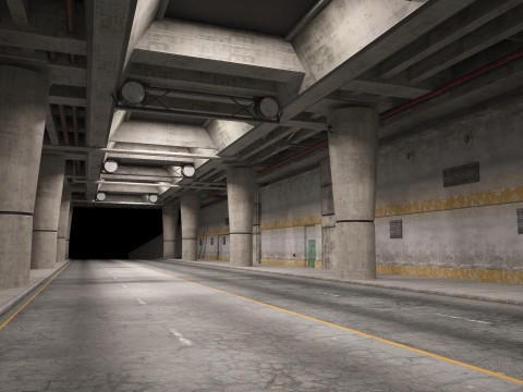 Modern architectural highway tunnels Modelo 3D