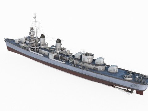 Modern waterborne destroyer 3D Model