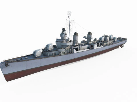 Modern waterborne destroyer 3D Model
