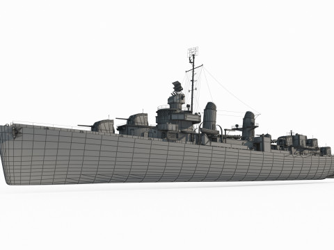 Modern waterborne destroyer 3D 模型