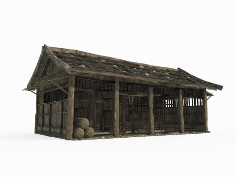 Asian ancient scene stables 3D Model