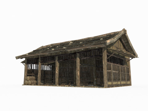 Asian ancient scene stables 3D Model
