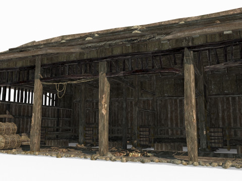 Asian ancient scene stables 3D Model