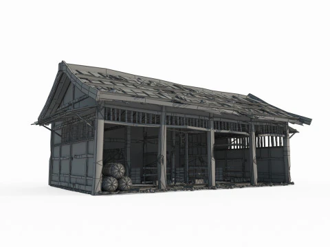 Asian ancient scene stables 3D Model