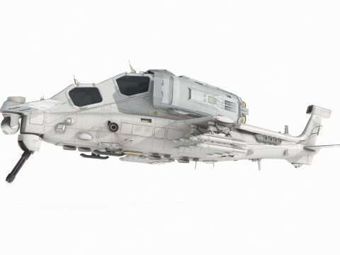 Future sci-fi armed helicopter 3D Model