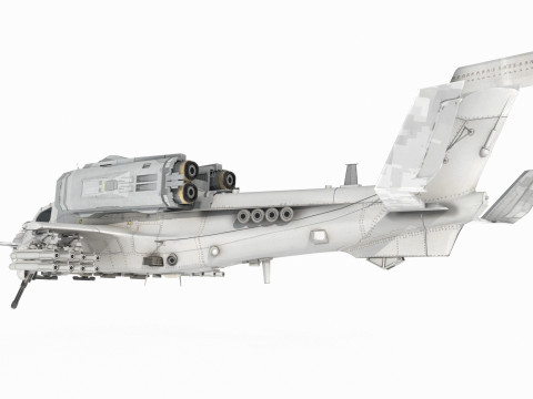 Future sci-fi armed helicopter 3D Model